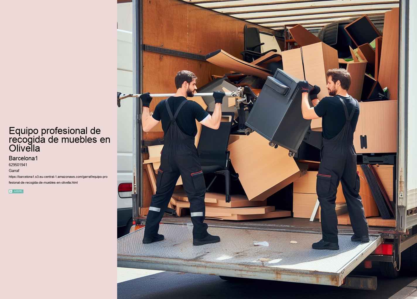 Equipo profesional de recogida de muebles en Olivella