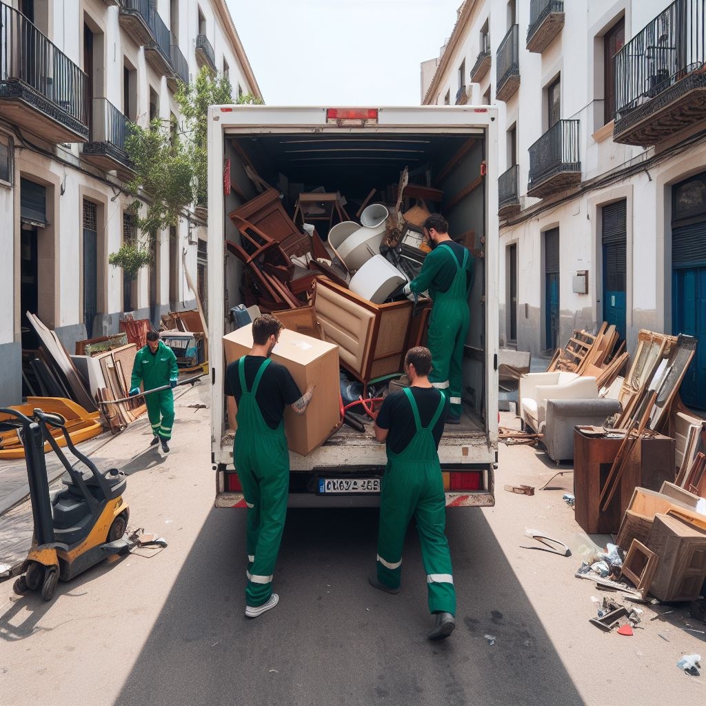 Tarea de vaciado de locales comerciales en Sant Vicenç de Castellet